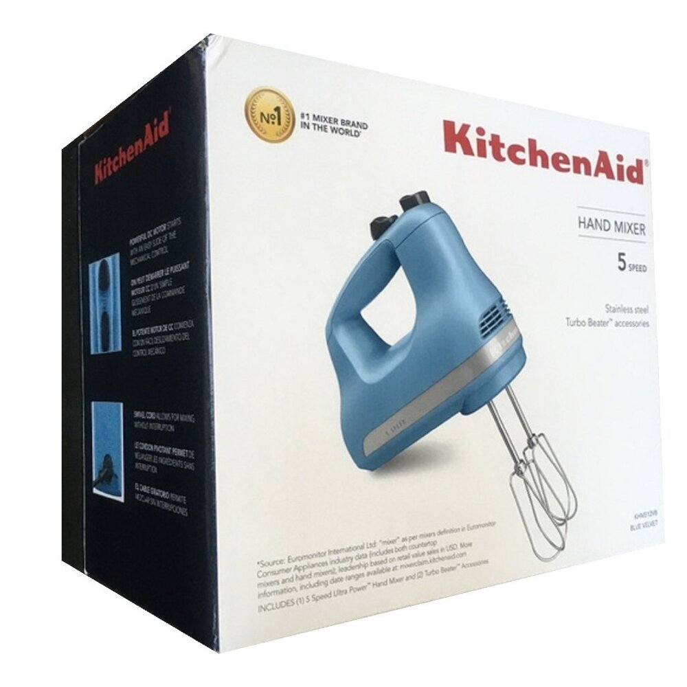 new in box BLUE VELVET KitchenAid Ultra Power 5-Speed Hand Mixer KHM512BV